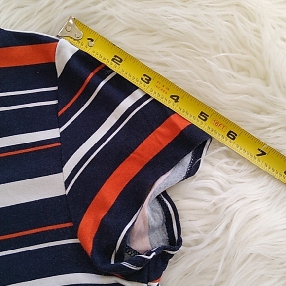 Alfani Petite Striped Shirttail T-Shirt Navy Bold Stripe - Picture 13 of 13